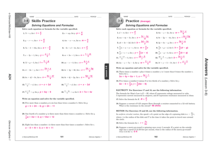 Glencoe algebra 1 chapter 2